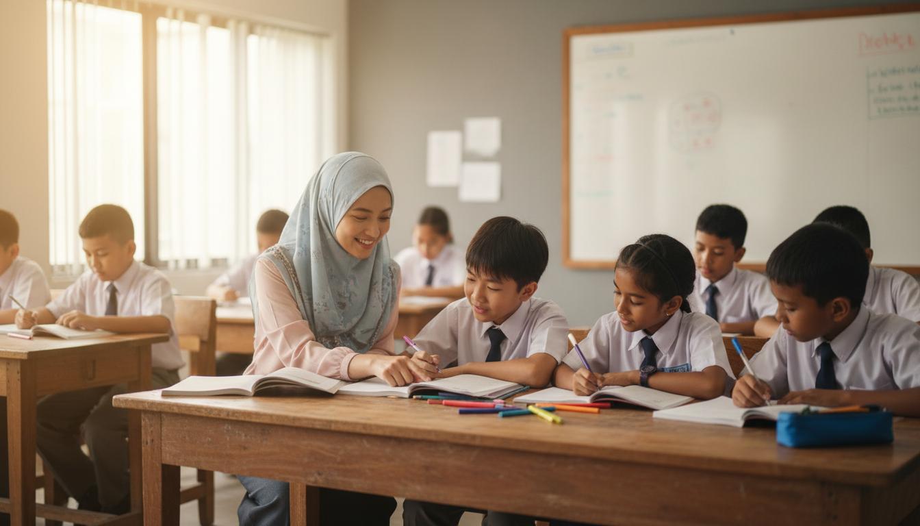 Malaysian classroom with engaged students and teacher
