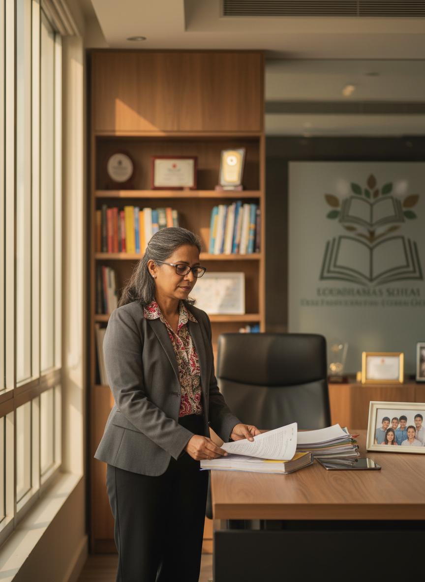 School principal using MySekolah